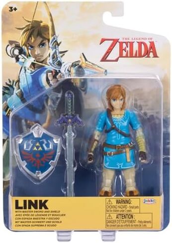 JAKKS Pacific The Legend of Zelda Link Action Figure with Master Sword & Hylian Shield 4 Inch Collectible Toy in Kuwait