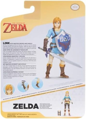 JAKKS Pacific The Legend of Zelda Link Action Figure with Master Sword & Hylian Shield 4 Inch Collectible Toy in Kuwait