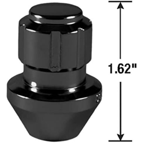 Gorilla Automotive Locking Lug Nuts 96644BDX, Set of 24 Factory Style Bulge Gorilla Lug Nuts, 14mm x 1.50 Thread, Black Chrome, with a Lumintrail Keychain Light in Kuwait