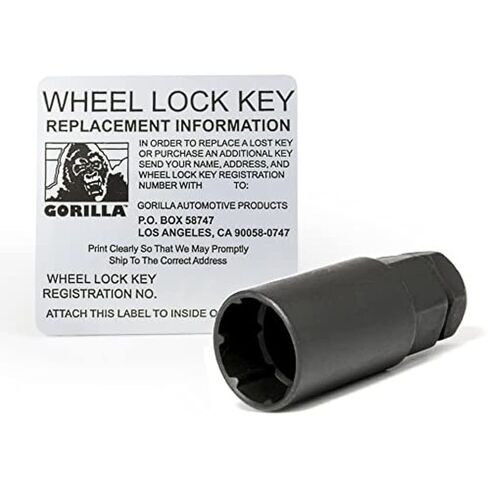 Gorilla Automotive Locking Lug Nuts 96644BDX, Set of 24 Factory Style Bulge Gorilla Lug Nuts, 14mm x 1.50 Thread, Black Chrome, with a Lumintrail Keychain Light in Kuwait