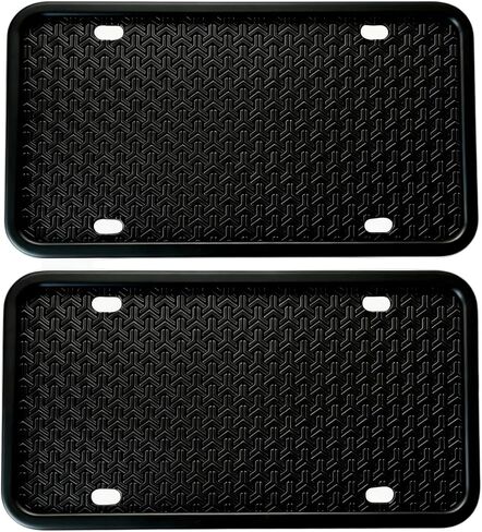 Black Silicone License Plate Frame, 2 Pack Standard Size, Quiet Hold for Cars, Universal US Matte Black Car License Plate Holder, Brackets Rust-Proof, Weather & Rattle-Proof, Car Accessories in Kuwait