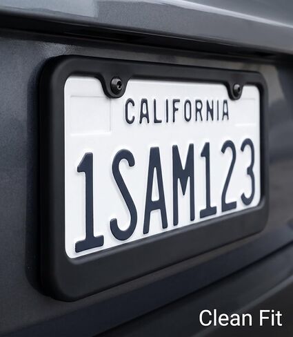 Black Silicone License Plate Frame, 2 Pack Standard Size, Quiet Hold for Cars, Universal US Matte Black Car License Plate Holder, Brackets Rust-Proof, Weather & Rattle-Proof, Car Accessories in Kuwait