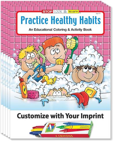ZOCO – Practice Healthy Habits Coloring Books for Kids (25 Bulk Pack, Without Crayons) – Hygiene, Exercise & Nutrition Activities – Ideal for Schools, Daycare & Doctor’s Offices in Kuwait