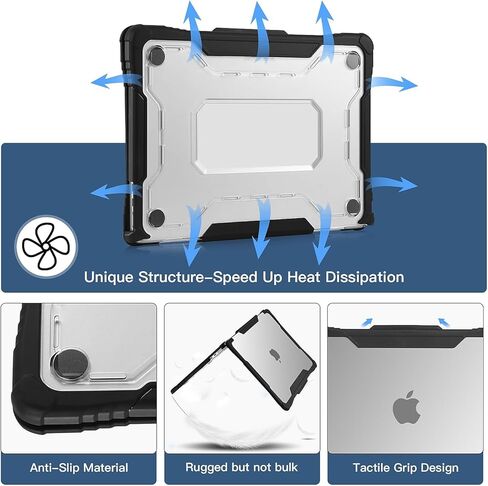 Rugged Laptop Sleeve with Keyboard Cover for Apple 13.6 MacBook Air 2022 M2, Clear (TP-RCL-MA13M2) in Saudi Arabia