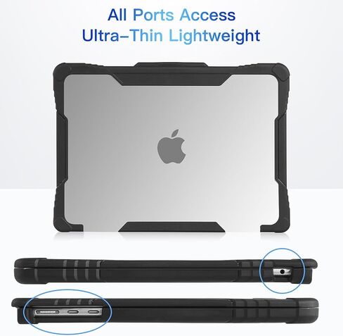 Rugged Laptop Sleeve with Keyboard Cover for Apple 13.6 MacBook Air 2022 M2, Clear (TP-RCL-MA13M2) in Saudi Arabia