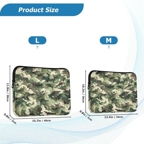 ALAZA Army Camouflage Seamless Laptop Sleeve Bag Waterproof Protective Notebook Case, 15.6 Inch in Kuwait