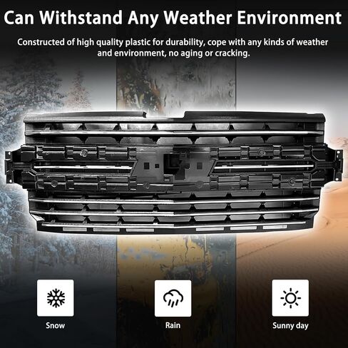 Bewild Front Radiator Grille Assembly Fit For 2019-2021 Chevrolet Silverado 1500 Pickup Matte Black Mesh Front Bumper Upper Hood Grill Replacement For 84493306 in Saudi Arabia