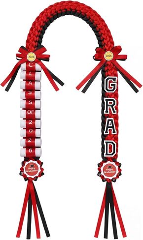 Yinder Graduation Leis 2026 Money Leis with Cash Holder 48 Inch Grad Ribbon Lei Class of 2026 Double Braided Necklace DIY Money Graduation Gift for Congrats Graduates Senior(Blue and White) in Kuwait