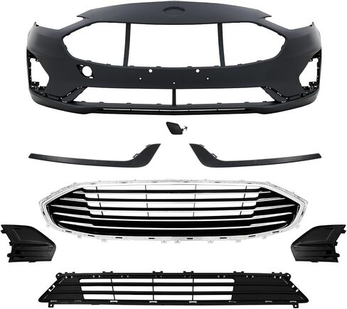 PENSUN Complete Front Bumper Cover W/Gille Fog Lamp Covers For 2019 2020 Ford Fusion - OE Style in Kuwait
