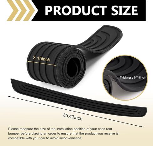 Car Rear Bumper Protector Guard, 35"x3.15" Anti-Scratch Car Rear Bumper Edge Guards, Non-Slip Auto Bumpers Protection Strip, Universal Auto Trunk Anti-Collision Sticker for Most Cars(Black) in Saudi Arabia