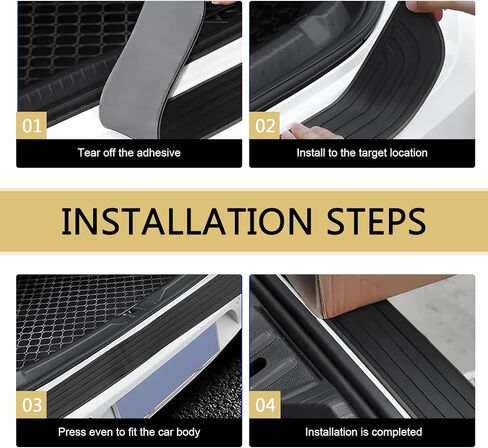 Car Rear Bumper Protector Guard, 35"x3.15" Anti-Scratch Car Rear Bumper Edge Guards, Non-Slip Auto Bumpers Protection Strip, Universal Auto Trunk Anti-Collision Sticker for Most Cars(Black) in Saudi Arabia