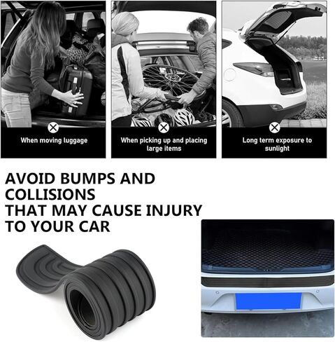 Car Rear Bumper Protector Guard, 35"x3.15" Anti-Scratch Car Rear Bumper Edge Guards, Non-Slip Auto Bumpers Protection Strip, Universal Auto Trunk Anti-Collision Sticker for Most Cars(Black) in Saudi Arabia