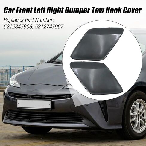 Hoypeyfiy 5212847906 1 Pair Car Front Left Right Bumper Tow Hook Cover, Replacement for Toyota Prius 2016 2017 2018 2019, Replaces 5212747907 in Kuwait