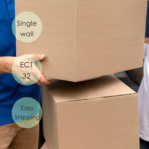 صناديق شحن The Boxery مقاس 7 × 5 × 5 بوصات صناديق شحن من الورق المقوى المموج باللون البني/الكرافت 25 عبوة | البريد والتعبئة والنقل والتخزين - متين وصديق للبيئة وقابل لإعادة التدوير - صنع في الولايات المتحدة الأمريكية in Kuwait