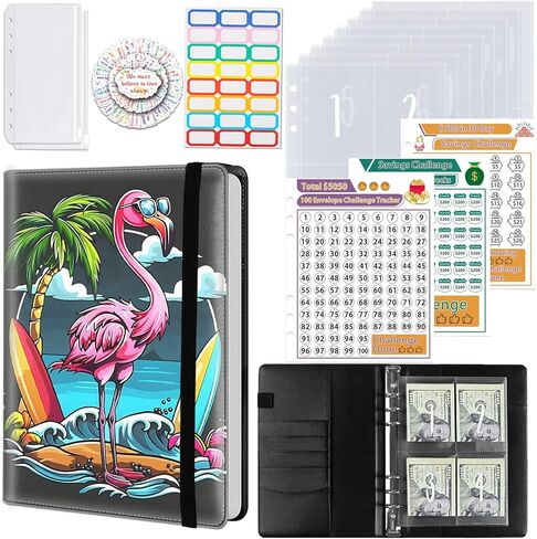 100 Envelopes Money Saving Challenge, A5 Budget Binder with Cash Envelopes & 3 Budgeting Planner Trackers to Save $5,050 Money ，Savings Challenge Book，Highland Cow Cute Leopard Bow Baby Cow in Saudi Arabia