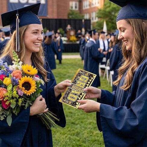 2026 Graduation Money Holder,Graduation Gifts Card Money Holders with 10 Slot and Envelope,Black Gold Tri Fold Congratulation Cash Gift Card Holders for College High School Graduates 2026 in Saudi Arabia