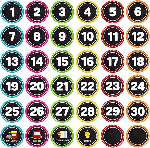 Line Up Spots for Classroom Floor - 36PCS Colorful Number Stickers for Classroom Lining up, Removable Vinyl Floor Dots Decals,Preschool Kindergarten Elementary Back to School Decor Essentials in Kuwait