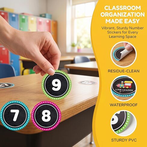 Line Up Spots for Classroom Floor - 36PCS Colorful Number Stickers for Classroom Lining up, Removable Vinyl Floor Dots Decals,Preschool Kindergarten Elementary Back to School Decor Essentials in Kuwait