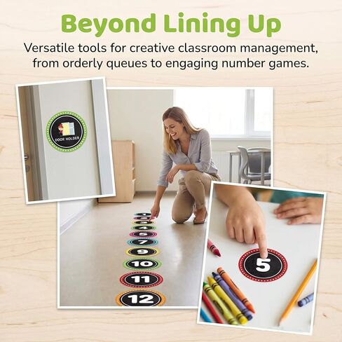 Line Up Spots for Classroom Floor - 36PCS Colorful Number Stickers for Classroom Lining up, Removable Vinyl Floor Dots Decals,Preschool Kindergarten Elementary Back to School Decor Essentials in Kuwait