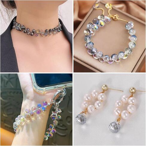 110 Pcs Teardrop Glass Beads Transparent Crystal Faceted Charms Top Drilled Water Drop Glass Beads for DIY Necklace Bracelet Earring Jewelry Making 11x8mm in Kuwait