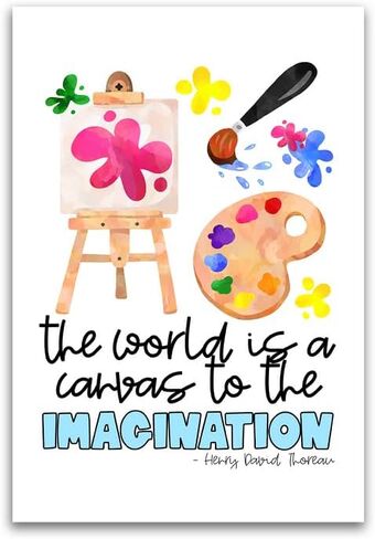 The World Is A Canvas To The Imagination Poster - Creative Inspiration For Artists - 12 x 18 Inch Premium Gloss Poster - Classroom Educational Decoration Poster - Made in USA - FHJP0137 in Kuwait