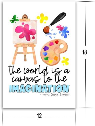 The World Is A Canvas To The Imagination Poster - Creative Inspiration For Artists - 12 x 18 Inch Premium Gloss Poster - Classroom Educational Decoration Poster - Made in USA - FHJP0137 in Kuwait