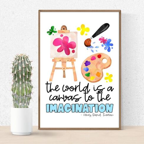 The World Is A Canvas To The Imagination Poster - Creative Inspiration For Artists - 12 x 18 Inch Premium Gloss Poster - Classroom Educational Decoration Poster - Made in USA - FHJP0137 in Kuwait