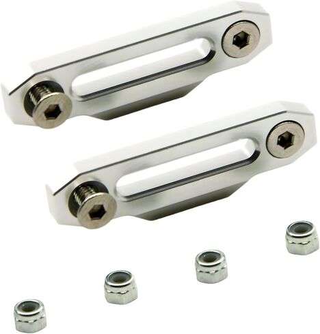 2PCS MORFUM 1/10 RC Hawse Winch Fairlead Polished Aluminum Hawse Fairlead Traction Holder Fixed Seat Winch Control Mount Plate for 1/10 D90 RC Crawler Car Front Bumper Model Upgrades in Kuwait