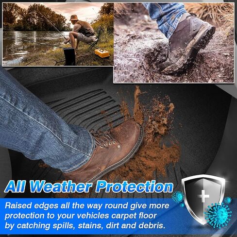 F-150 Floor Mats - Car Mats for Ford F-150 Super Crew Cab 2015-2026, All Weather Floor Mat for F-150 Accessories, Heavy Duty Rubber Mats, Car Accessories in Kuwait