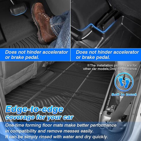 F-150 Floor Mats - Car Mats for Ford F-150 Super Crew Cab 2015-2026, All Weather Floor Mat for F-150 Accessories, Heavy Duty Rubber Mats, Car Accessories in Kuwait