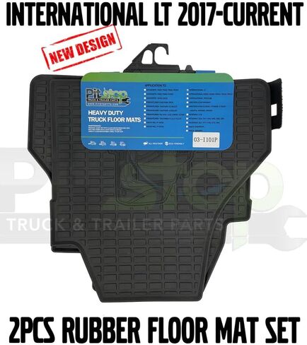 PitStopTruckParts International LT 2017-Current All Weather Rubber Floor Mats Liners Carper 2 PCS Set INT INT in Saudi Arabia