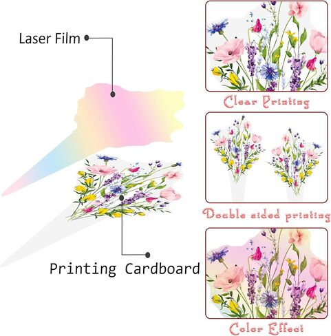 Flower Cupcake Toppers Wildflower Birthday Party Decorations Girls 48PCS Wildflower Cake Picks Floral Party Cupcake Picks for Women Spring Garden Baby Shower Wedding Supplies in Saudi Arabia