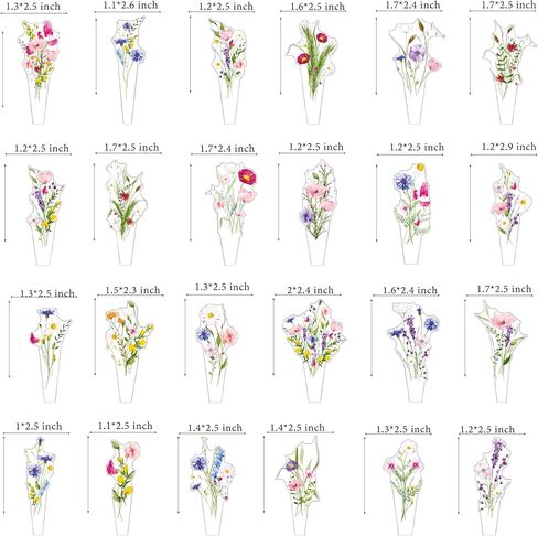 Flower Cupcake Toppers Wildflower Birthday Party Decorations Girls 48PCS Wildflower Cake Picks Floral Party Cupcake Picks for Women Spring Garden Baby Shower Wedding Supplies in Saudi Arabia
