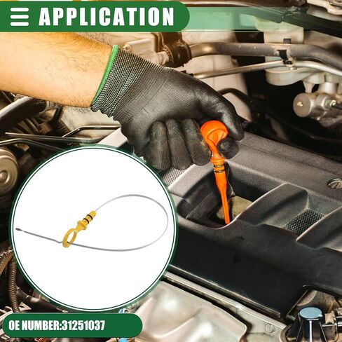 Engine Oil Dipstick Compatible with Volvo S80 2007 2008 2009 2010 2011 2012 2013 2014 V70 XC90 2008 2009 2010 Engine Oil Dipstick Indicator 31251037 in Kuwait