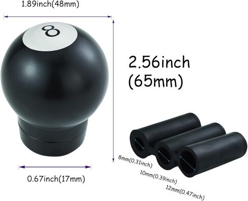 8 Ball Shifter knob Round Transmisson Gear Handle Aluminum Alloy Vehicle Shift Stick Lever Head for Most Manual Automotive Vehicles (Black) in Kuwait