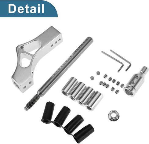 Shift Knob Extender M10x1.5 Gear Shift Knob Adapter 6.7inch Length Metal Gear Shifter Extension Silver Tone 1 Set in Kuwait