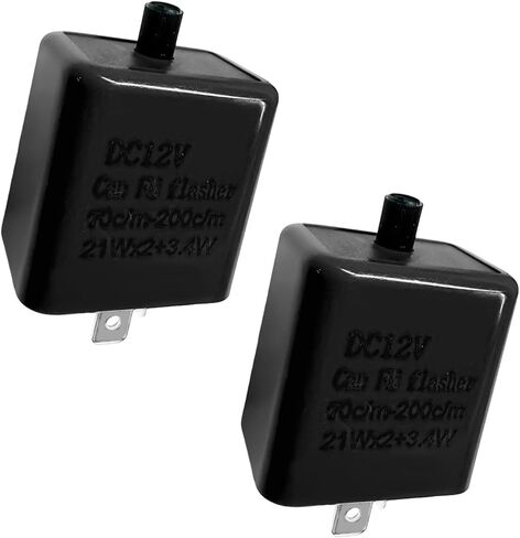 2 PCS 12V LED Flasher Relay, Adjustable 2-Pin Turn Signal & Hazard Warning Hyper Flash Relay, Universal Blinker Relays Replacement for Most Motorcycles, Motorcycle Accessories (Orange) in Saudi Arabia