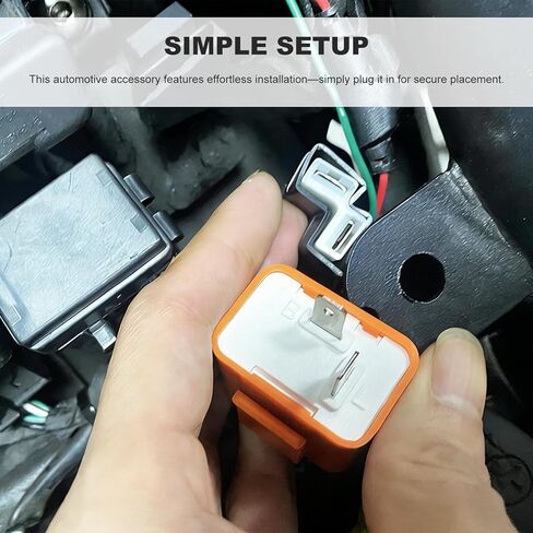 2 PCS 12V LED Flasher Relay, Adjustable 2-Pin Turn Signal & Hazard Warning Hyper Flash Relay, Universal Blinker Relays Replacement for Most Motorcycles, Motorcycle Accessories (Orange) in Saudi Arabia