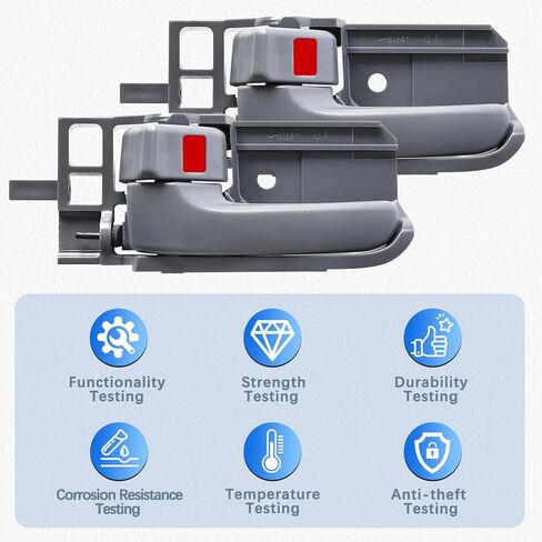 Pair Interior Door Handle Compatible with 2003-2008 Toyota Corolla,2005-2015 Toyota Tacoma, 2003-2008 Pontiac Vibe,Replaces# TO1352136, 6920602100B0,Front/Rear Driver and Passenger Side,Gray in Saudi Arabia