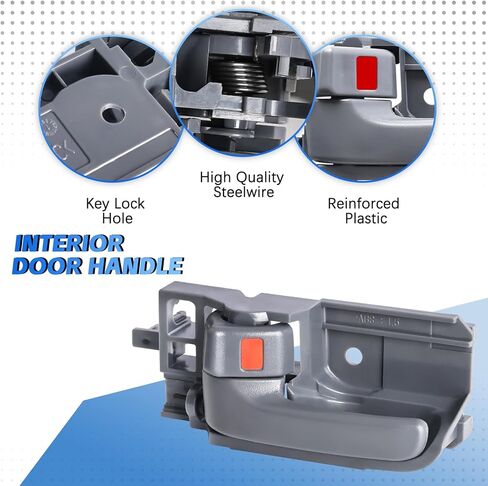 Pair Interior Door Handle Compatible with 2003-2008 Toyota Corolla,2005-2015 Toyota Tacoma, 2003-2008 Pontiac Vibe,Replaces# TO1352136, 6920602100B0,Front/Rear Driver and Passenger Side,Gray in Saudi Arabia