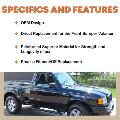 CarPartsDepot Texture Front Bumper Dam Valance Lower Air Deflector Compatible With Ford Ranger For Model FX4 Off Road Extended Standard Crew Cab Pickup 2004-2005 XL XLT 4L5Z17626BAB FO1095217 in Kuwait