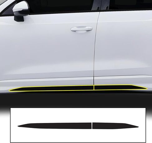 تصميمات BOGAR TECH لسيارة Audi Q3 2019-2025 حذف الكروم الأمامي السفلي - طقم تراكب الفينيل مسبق القطع، زخرفة تعتيم سوداء لامعة in Kuwait