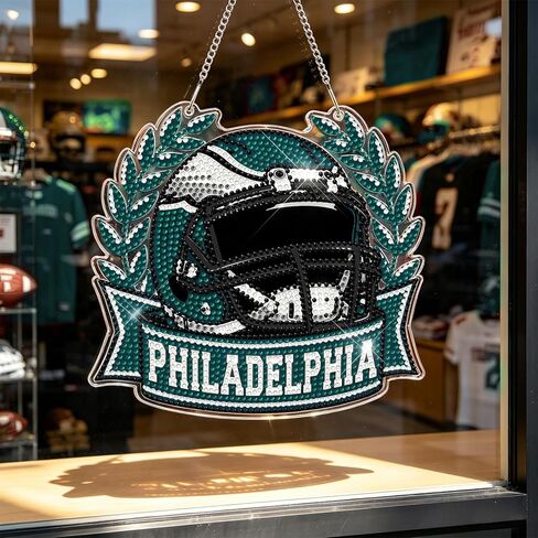 Aoryalps Football Diamond Art Hanging Kit, DIY Acrylic 5D Diamond Painting for Philadelphia Fans Home Wall Decor and Gift in Kuwait