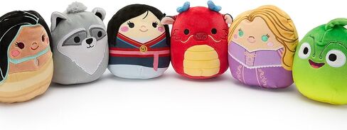 Disney Store Official Disney Princess Squishmallows Plush Set - 6 Squishmallow Mini 5" Plush Figure Toys Featuring Mulan, Rapunzel, Pocahontas with Mushu, Pascal, Meeko - Plushies for Girls in Kuwait