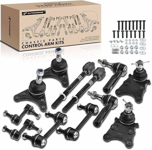 A-Premium Set of 12, Front Upper Lower Ball Joint, Inner Outer Tie Rod End, Fornt Rear Sway Bar Link, Compatible with Chevy 2006-2012 Colorado & GMC 2006-2012 Canyon & Isuzu 2006 i-280, 07-08 i-370 in Kuwait
