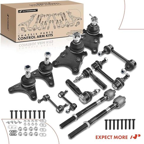 A-Premium Set of 12, Front Upper Lower Ball Joint, Inner Outer Tie Rod End, Fornt Rear Sway Bar Link, Compatible with Chevy 2006-2012 Colorado & GMC 2006-2012 Canyon & Isuzu 2006 i-280, 07-08 i-370 in Kuwait