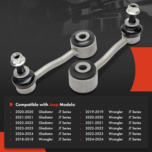 A-Premium 2 × وصلات قضيب تثبيت أمامية Sway Bar، متوافقة مع Jeep JL Series Wrangler 2018-2024، JT Series Gladiator 2020-2024 in Kuwait