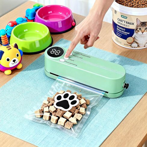 Bag Sealer, Portable Rechargeable Mini Bag Sealer Snack Bag Sealing Machine with Handheld Vacuum Sealer and Air Pump, Chip bag Sealer Heat Seal for Chips Snacks Cookies Bags Food Storage(Light Green) in Kuwait