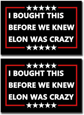 2 Pack I Bought This Before we Knew Elon was Crazy Anti Elon Musk Car Magnet Auto Truck Fridge Magnetic Decal Bumper Magnet in Saudi Arabia
