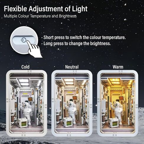DIY Book Nook Kit, Dollhouse Miniature, Booknook Bookshelf Insert Decor Alley 3D Wooden Puzzle, Bookends Model Building Kit with LED Light, Gift for Teens and Adults, Space Capsule in Saudi Arabia